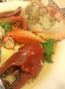 Steamed Sri Lankan crab for the purist - each claw was about the size of my hand!